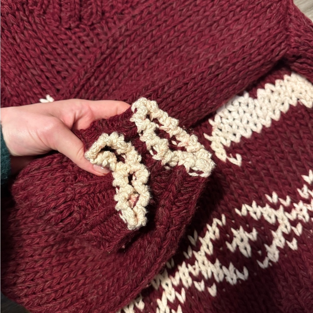 Free People Prancer and Dancer Sweater — Wine & Ivory - Picture 6 of 9